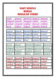 English Worksheet: Past Simple regular verbs BINGO GAME 