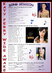KATY PERRY-WIDE AWAKE LISTENING ACTIVITIES-Colour and BW version included