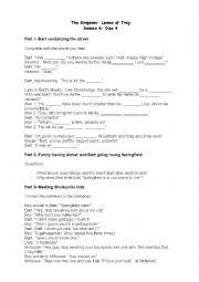 English Worksheet: The Simpsons- Lemon of Troy