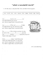 English Worksheet: What a Wonderful World