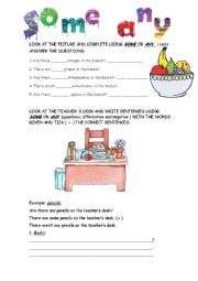 English Worksheet: SOME OR ANY