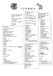 English Worksheet: cinema (words and collocations)