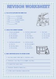 English Worksheet: Revision worksheet