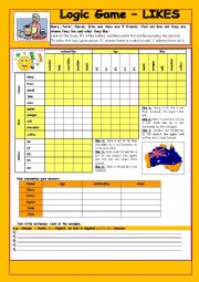 Likes, Ages and Nationalities:Logic Game