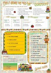 English Worksheet: Do / does vs 