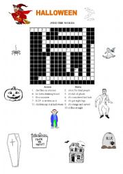 English Worksheet: Halloween Crossword