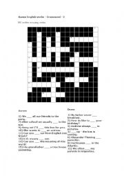 English Worksheet: verbs crossword
