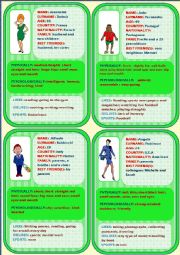 English Worksheet: Personal identification - Speaking cards 1 (4)