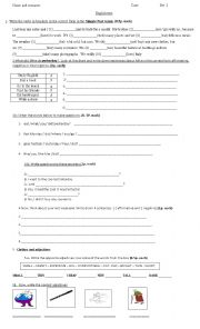 English Worksheet: SIMPLE PAST TEST