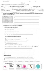 English Worksheet: SIMPLE PAST TEST