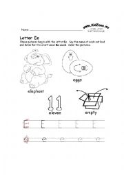 English Worksheet: E-H tracing worksheet 
