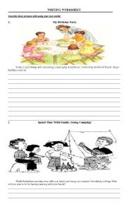 English Worksheet: Writing Worksheet