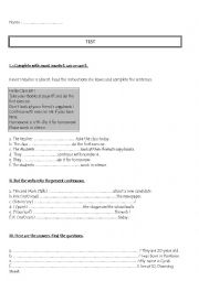 English Worksheet: grammar test