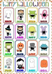 English Worksheet: Who is Who? Guess the monster! Halloween - Game