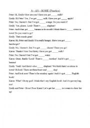 English Worksheet: a - an - some (practice worksheet)