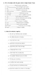 English Worksheet: Simple Present Tense