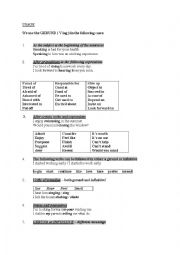 English Worksheet: GERUNDS&INFINITIVES