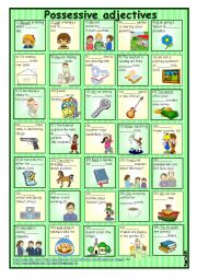 English Worksheet: Possessive adjectives in sentences 2 *** with key ++ reuploaded