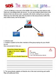 English Worksheet: The Ballon Game = The rescue boat game