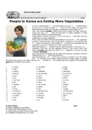 English Worksheet: Eating Habits Test