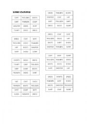 English Worksheet: Bingo with Clothes