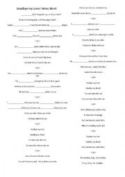 English Worksheet: James Blunt - Good bye my lover