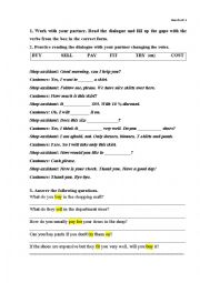 English Worksheet: At the Store