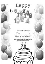 English Worksheet: Happy birthday