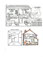 English Worksheet: rooms in the house