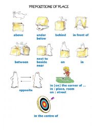 English Worksheet: Preposition of places
