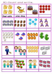 English Worksheet: Numbers 0 - 10 Part 2