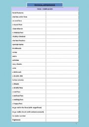 English Worksheet: Thorough Physical Description Vocabulary