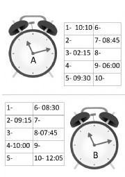 English Worksheet: INFORMATION GAP - TIME