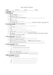 English Worksheet: Pen Pal Project