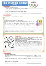 English Worksheet: The Olympic Games - History and London 2012