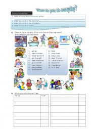 English Worksheet: What do you do every day?