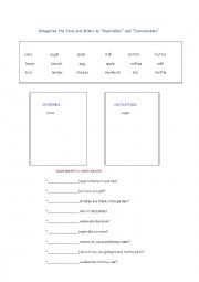English Worksheet: Countables/ Uncountables/ How many?/ How much?