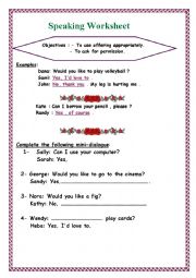 English Worksheet: speaking