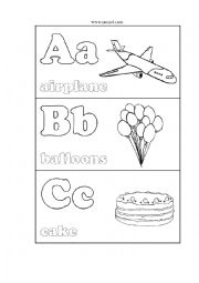 Engish alphabet letters A-C