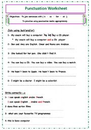 English Worksheet: Punctuation Marks