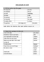 English Worksheet: people at work