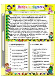 English Worksheet: Multiple Intelligences