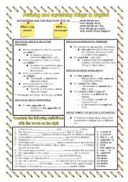 English Worksheet: Definitions and explanations