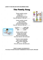 English Worksheet: Family Song