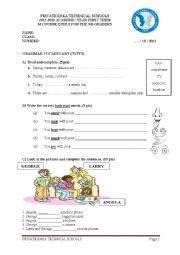 English Worksheet: ELEMENTARY QUIZ-SEASONS-PARTS OF THE BODY-HAVE GOT-POSSESSIVES-COMPARATIVE ADJECTIVES