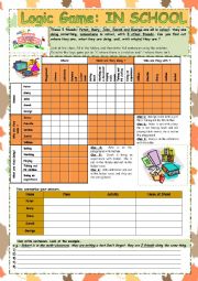 English Worksheet: Logic game : School