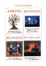 English Worksheet: halloween mini book about prepositions of place - part 2