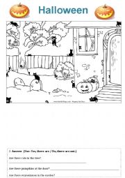 English Worksheet: How many cats?