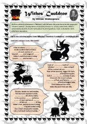 English Worksheet: Witches Cauldron