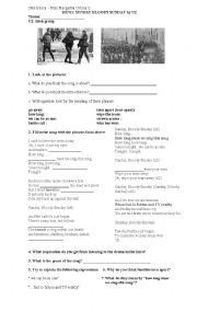 English Worksheet: Song Sunday Bloody Sunday